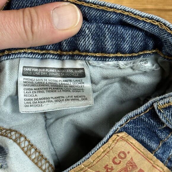 Levis 505 Jeans Mens 32x32 Blue Regular Straight Mid Rise Dark Wash Denim - Picture 15 of 16